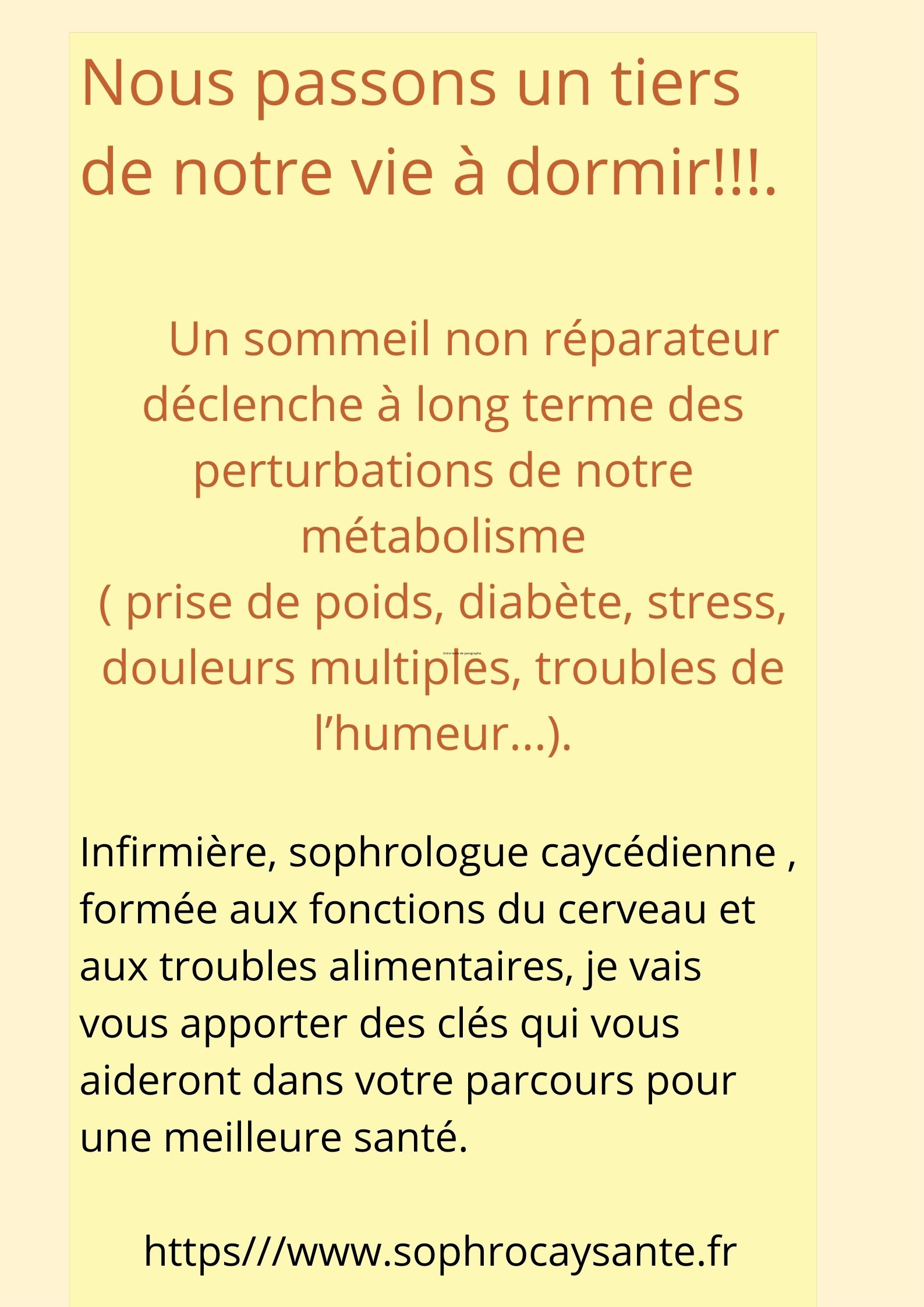 Conférence : Comment votre sommeil influence votre métabolisme ?